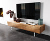 TV Stand New Live-Edge 145cm 3 Doors Acacia Wood Natural Acryl Feet