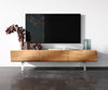 TV Stand New Live-Edge 145cm 3 Doors Acacia Wood Natural Acryl Feet