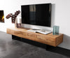 TV Stand New Live-Edge 175cm 4 Doors Acacia Wood Narrow Feet Black