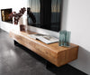 TV Stand New Live-Edge 175cm 4 Doors Acacia Wood Narrow Feet Black