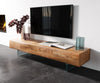 TV Stand New Live-Edge 175cm 4 Doors Acacia Wood Natural Glass Feet