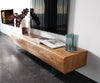 TV Stand New Live-Edge 175cm 4 Doors Acacia Wood Natural Glass Feet