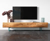 TV Stand New Live-Edge 175cm 4 Doors Acacia Wood Natural Glass Feet