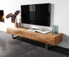TV Stand New Live-Edge 175cm 4 Doors Acacia Wood Natural Square Feet Silver