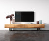 TV Stand New Live-Edge 200cm 4 Doors Acacia Wood Natural Square Feet Silver