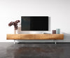 TV Stand New Live-Edge 200cm 4 Doors Acacia Wood Natural Acryl Feet