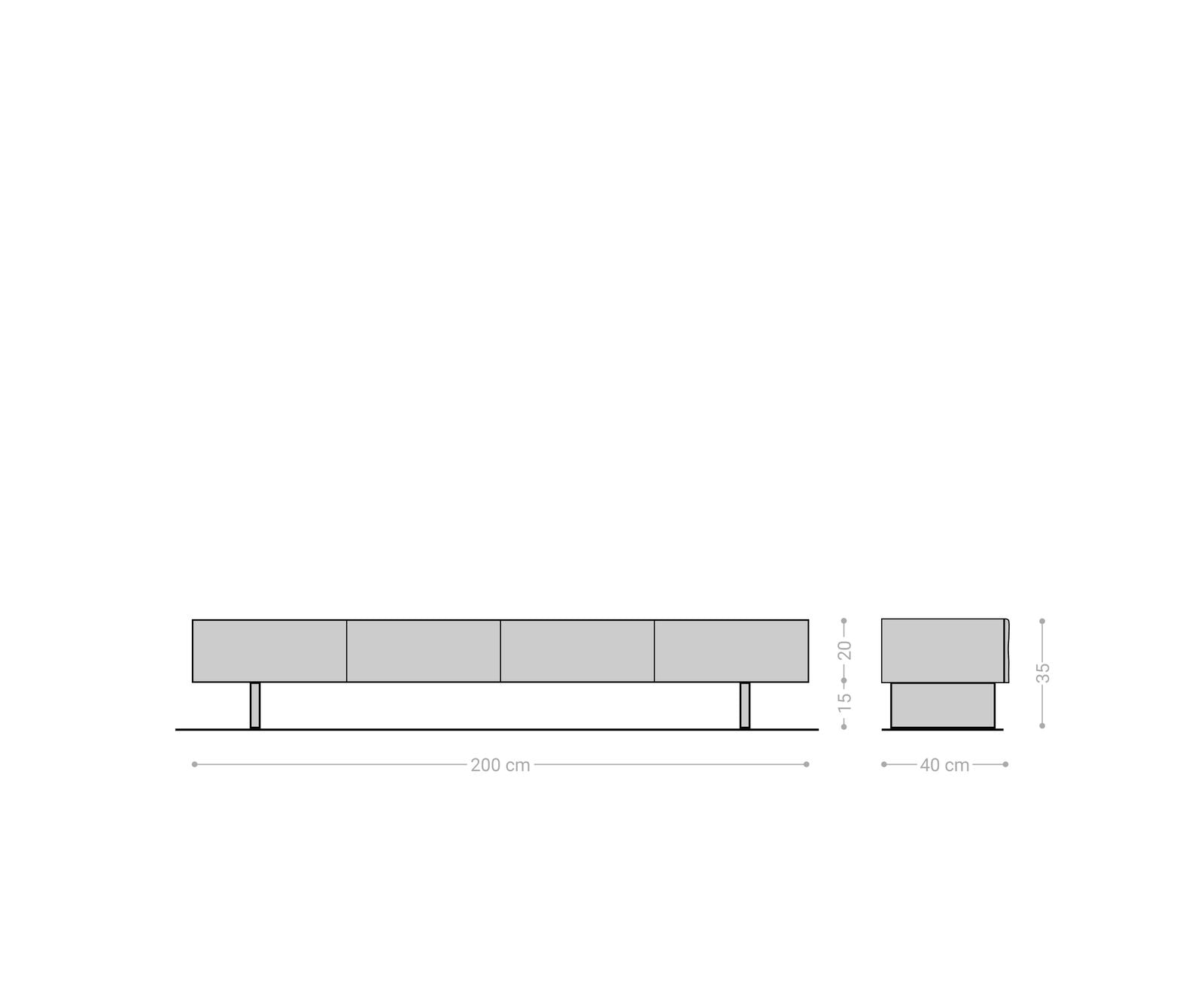 TV Stand New Live-Edge 200cm 4 Doors Acacia Wood Natural Acryl Feet