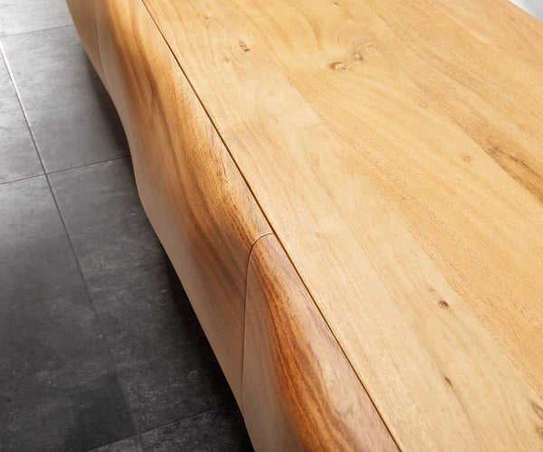 TV Stand New Live-Edge 200cm 4 Doors Acacia Wood Natural Acryl Feet