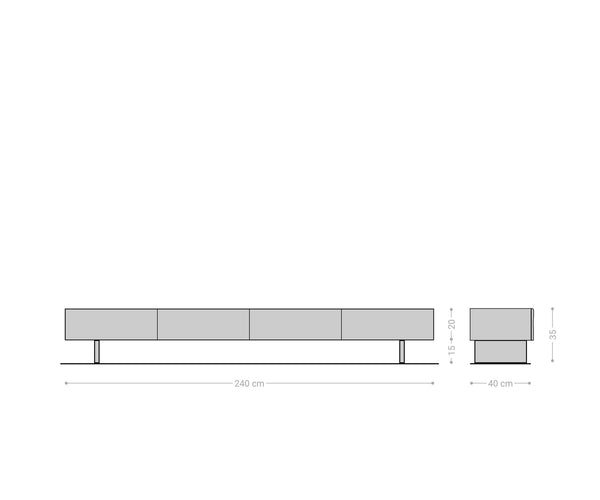 TV Stand New Live-Edge 240cm 4 Drawers Acacia Wood Natural Glass Feet