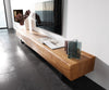 TV Stand New Live-Edge 240cm 4 Drawers Acacia Wood Natural Square Feet Black