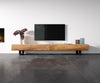 TV Stand New Live-Edge 240cm 4 Drawers Acacia Wood Natural Square Feet Black