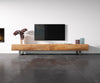 TV Stand New Live-Edge 240cm 4 Drawers Acacia Wood Natural Square Feet Silver