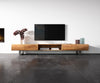 TV Stand New Live-Edge 240cm 4 Doors 1 Compartment Acacia Wood Natural Square Feet Silver