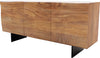 Sideboard New Live-Edge 145cm 3 Doors Acacia Wood Natural Narrow Feet Black