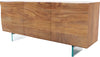 Sideboard New Live-Edge 145cm 3 Doors Acacia Wood Natural Glass Feet
