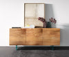 Sideboard New Live-Edge 145cm 3 Doors Acacia Wood Natural Glass Feet
