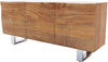 Sideboard New Live-Edge 145cm 3 Doors Acacia Wood Natural Square Feet Silver