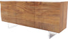 Sideboard New Live-Edge 145cm 3 Doors Acacia Wood Natural Acryl Feet