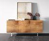 Sideboard New Live-Edge 145cm 3 Doors Acacia Wood Natural Acryl Feet