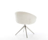 Dining Chair Vinka Bouclé White Cross Base 360° Swivel With Rocking Function Silver Pocket Springs