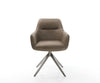 Dining Chair Pejo Microfiber Taupe Vintage Cross Base 360° Swivel With Rocking Function Graphite Pocket Springs