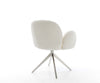 Dining Chair Nube Bouclé White Cross Base 360° Swivel With Rocking Function Silver Pocket Springs