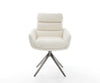 Dining Chair Abelia Bouclé White Cross Base 360° Swivel With Rocking Function Graphite
