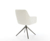 Dining Chair Pejo Bouclé White Cross Base 360° Swivel With Rocking Function Graphite Pocket Springs