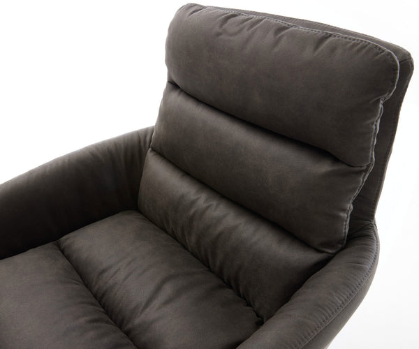 Dining Chair Abelia Microfiber Anthracite Vintage Cross Base 360° Swivel With Rocking Function Graphite