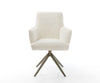Dining Chair Heira Bouclé White Cross Base 360° Swivel With Rocking Function Titanium Pocket Springs