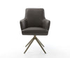 Dining Chair Heira Microfiber Anthracite Vintage Cross Base 360° Swivel With Rocking Function Titanium Pocket Springs