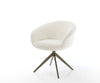 Dining Chair Vinka Bouclé White Cross Base 360° Swivel With Rocking Function Titanium Pocket Springs