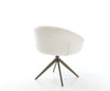 Dining Chair Vinka Bouclé White Cross Base 360° Swivel With Rocking Function Titanium Pocket Springs