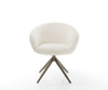 Dining Chair Vinka Bouclé White Cross Base 360° Swivel With Rocking Function Titanium Pocket Springs