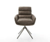 Dining Chair Abelia Microfiber Taupe Vintage Cross Base 360° Swivel With Rocking Function Graphite