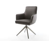 Dining Chair Heira Microfiber Anthracite Vintage Cross Base 360° Swivel With Rocking Function Graphite Pocket Springs