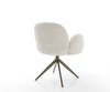 Dining Chair Nube Bouclé White Cross Base 360° Swivel With Rocking Function Titanium Pocket Springs