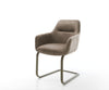 Dining Chair Pejo Microfiber Taupe Vintage Cantilever Flat Base Titanium Pocket Springs