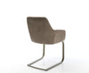 Dining Chair Pejo Microfiber Taupe Vintage Cantilever Flat Base Titanium Pocket Springs