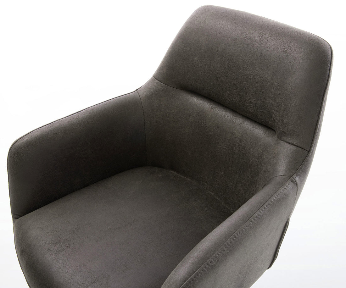 Dining Chair Pejo Microfiber Anthracite Vintage Cantilever Flat Base Titanium Pocket Springs