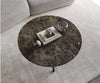 Coffee Table Delron 90x90cm Ceramic Emperador Extra Lucidato Brown Metal Frame Black