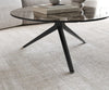 Coffee Table Delron 70x70cm Ceramic Emperador Extra Lucidato Brown Metal Frame Black