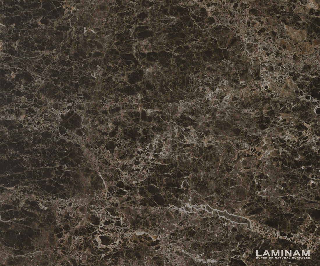 Coffee Table Delron 70x70cm Ceramic Emperador Extra Lucidato Brown Metal Frame Black