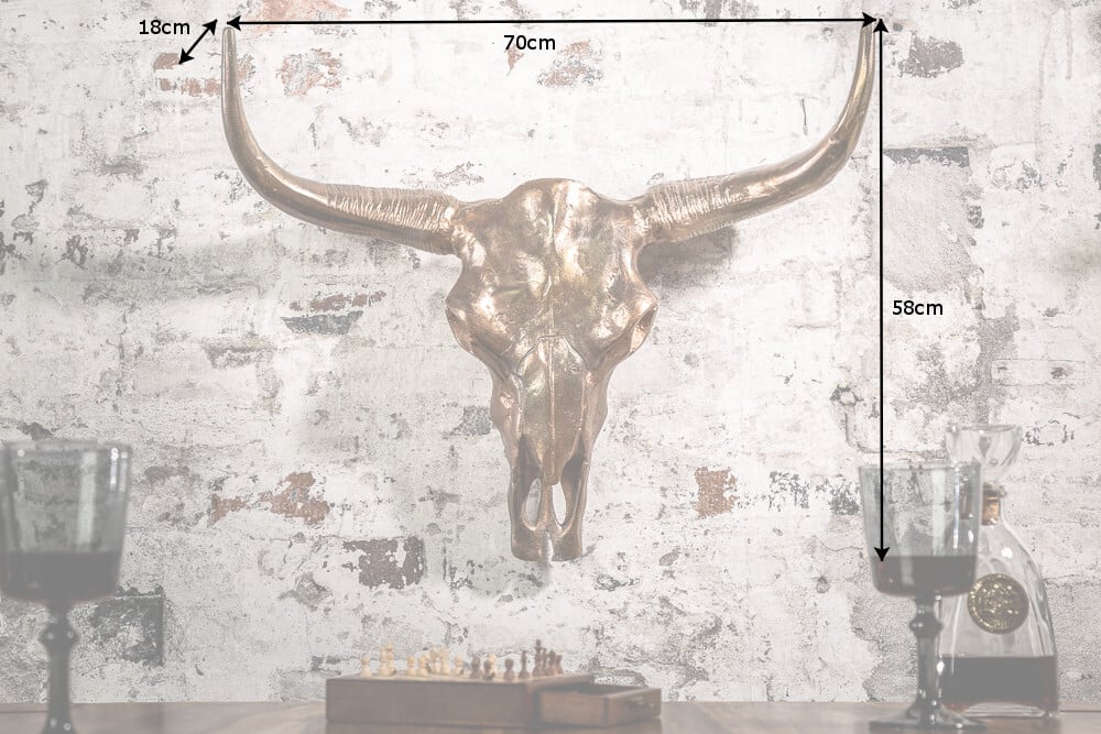 Decorative Skull Matador 70cm Metal Copper