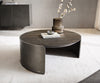 Coffee Table Haru 93x35cm Ceramic Noir Desir Brown Metal Frame Silver