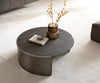 Coffee Table Haru 93x35cm Ceramic Noir Desir Brown Metal Frame Silver
