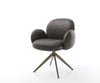 Dining Chair Nube Microfiber Anthracite Vintage Cross Base 360° Swivel With Rocking Function Titanium Pocket Springs