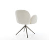 Dining Chair Nube Bouclé White Cross Base 360° Swivel With Rocking Function Graphite Pocket Springs