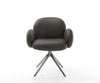 Dining Chair Nube Microfiber Anthracite Vintage Cross Base 360° Swivel With Rocking Function Graphite Pocket Springs