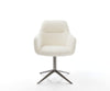 Dining Chair Pejo Bouclé White Star Base 360° Swivel With Rocking Function Graphite Pocket Springs
